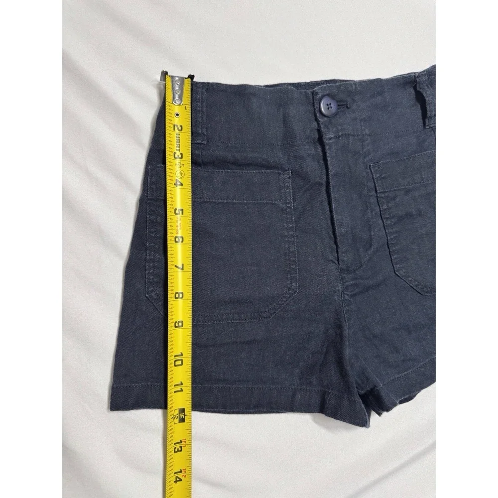 Maeve Anthropologie Colette Linen Blend Black Shorts Womens Size 25 - Picture 6 of 6